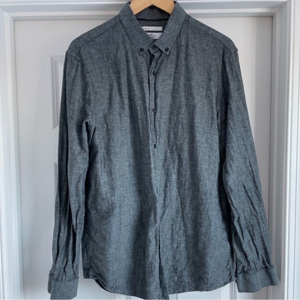 Billabong men’s gray button down cotton shirt L L56-12